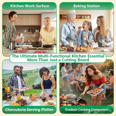 Kitchen,100% (12"L 9"W) Titanium Cutting Board for Pure Titanium Cutting Board Non-Toxic Hygiene Dishwasher-Safe Food