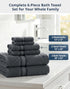 Set 6 100% 2 2 2 LANE LINEN Luxury Bath Towels - Piece, Cotton, Quick Dry, Soft & Absorbent, Zero Twist - Bath Towels