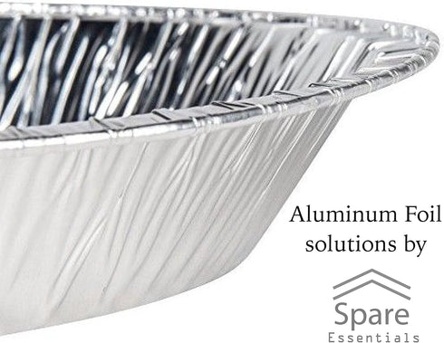 9" Aluminum Foil Pie Tins (25 Pack) - Disposable Round Foil Pans for Baking, Cooking, Freezer Safe, Perfect for Quiche,