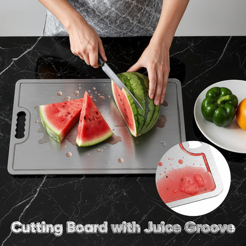Board,100% 2025 Fruit-Small(11.5x8in) Titanium Cutting Pure Titanium Cutting Boards for Kitchen, New Double Sided