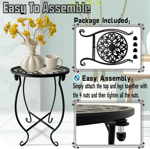 EKINIYAR 1 Pack Plant Stand Indoor Outdoor, Metal Plant Stand for Indoor Plants Iron Art Flower Pot Holder Stand