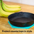 Set of 3 Silicone Trivet Mats, Hot Pads, Potholders for Pots and Pans (Aqua Saltwater)