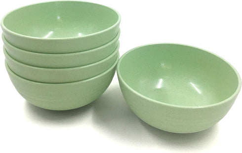 Set of 5 Unbreakable Lightweight Rice Bowls, Premium Wheat Straw Cereal Bowls, 5.3 Inch Soup Bowls for Cereal, Soup,