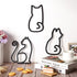 Ferraycle 3 Pieces Black Cat Metal Wall Art, Wire Sign Decor for Kitchen, Restaurant, Christmas Cat Lover Gifts