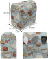 Lunarable Tea Party Stand Mixer Cover, Retro Style Kitchen Appliance Organizer Bag with Pocket, 6-8 Quarts