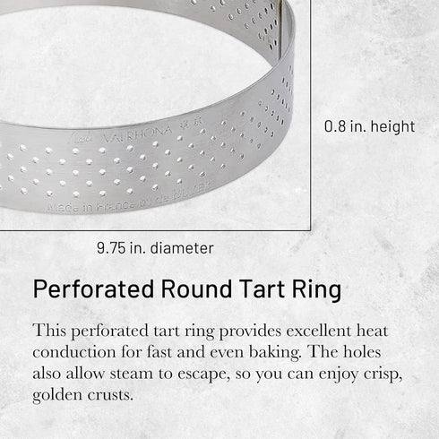 De Buyer PERFORATED TART RING, Round, 9.64" in Stainless Steel, 0.75" High