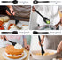 TeamFar Silicone Cooking Utensil Set of 7, Black Nonstick Tools Turner Spoon Spatula Ladle for Nonstick Cookware.