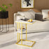 Easy Paws C Shaped End Table,Small Side Table for Couch and Bed, Gold Snack Couch Table for Small Spaces, Living Room