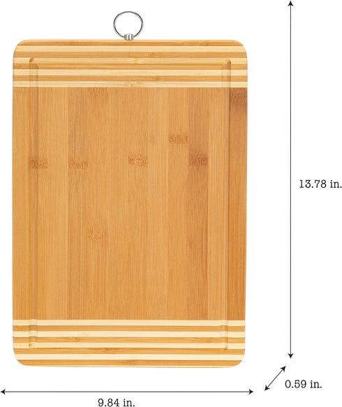 Kitchen Details Bamboo Cutting Board, Large Dual Sided Ultra Thick Cut Resistant with Drip Edge