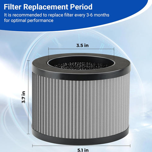 MK01 & MK06 True HEPA Filter Replacement for MK01 MK06, TZ-K1 and DH-JH01 Air Purifier, Smoke Remover Version