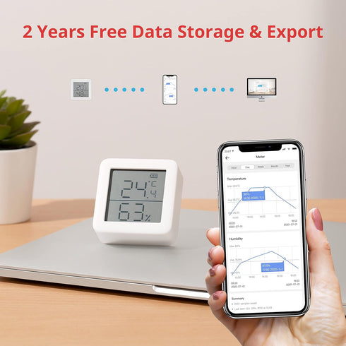 SwitchBot WiFi Hygrometer Thermometer with Hub, Indoor Wireless Temperature Humidity Sensor, Compatible with Alexa