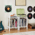 2-Tier 100 Albums, LELELINKY Record Player Stand with Vinyl Record Storage up to Bedroom Record Holder