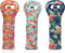 Made Easy Kit Insulated Wine Tote - Neoprene Wine Carrier Bag with Magnetic Handle Clasp, Set of 3 (Floral Patterns)