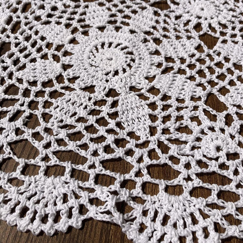 Dcor,15inches(40cm) Hsvanyr White Nightstand Cover Handmade Crochet Lace Table Cloth Doilies Dining Room Mats Table