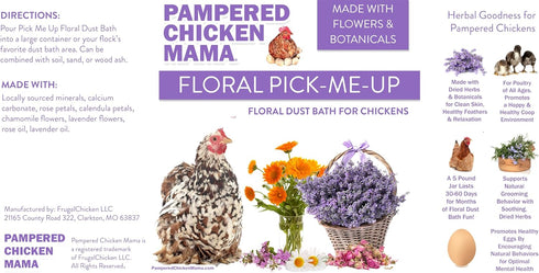 (6 Pampered Chicken Mama Floral Dust Bath with Premium Herbs & Flowers: All Natural Poultry Supplies for Hens Who Love