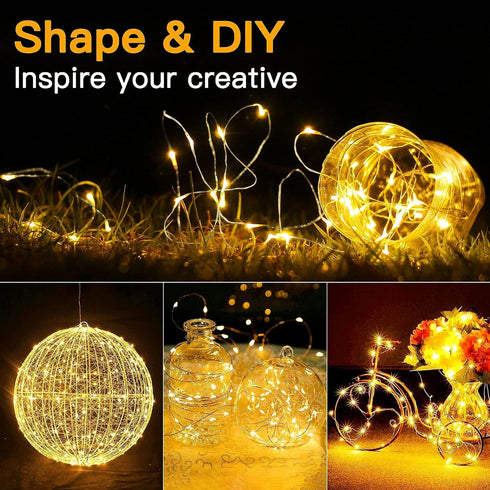 HOBAYS 6 Pack 7ft 20 Fairy Lights Battery Operated LED Mini String Lights Twinkle Lights Silver Wire Firefly Starry