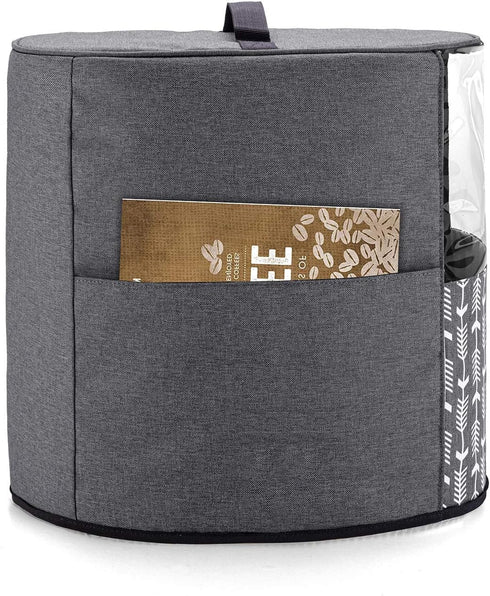 Yarwo Coffee Maker Dust Cover for Keurig K-Classic and K-Select, Gray with Arrow, Visible Cover with Pockets