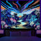 Dermijer Blacklight Forest Mountain Tapestry UV Reactive Retro Landscape Wall Art Tapestry for Home Decor W59.1×H51.2