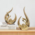Dlfghos 2 PCS Gold Home Decor Accent Ceramic Statue Abstract Sculptures Centerpieces Mid Century Modern Decor