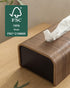 Kazai. Tissue Box Cover 'Toke' | Real Wood Veneer, FSC Certified | Decorative Rectangle Tissue Holder for Bathroom