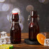 24 Favors(3.3 oz,Amber) Tessco Pcs Mini Swing Top Glass Bottles with Stoppers Small Flip Top Bottles with Airtight Lids