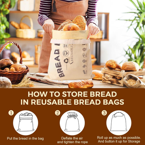 2 Packs Beeswax Bread Bags for Sourdough, Reusable Bread Bags for Homemade Sourdough, Food Grade Cotton Bees Wax Bag