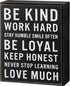 Be Kind Wooden Box Signs - Inspirational Desk Decor with Positive Quotes for Office