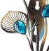 6.75x2.25x10.75, Zingz & Thingz Exotic Peacock Plume Collection Tealight & Candle Lighting, Wall Sconce Single