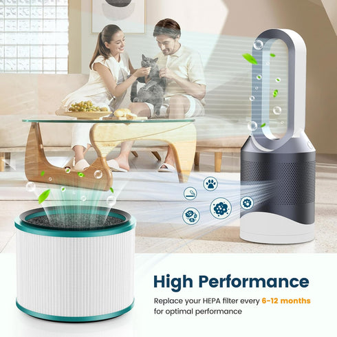 2 Pack Air Purifier Filter Replacements for Dyson HP01, HP02, DP01, Compatible with Pure Hot Cool Link