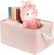Storage Bins with Sturdy Cotton Handles (1 Pack), Fabric Baskets for Organizing Office & Home (Small, Pink)