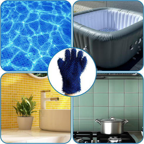 DECOHS 4 Swimming Pcs Pool Cleaning Scrubbing Mitt, Pool and Spa Cleaning Mitt, Pools Hot Tub Scrubbing Glove for Stain