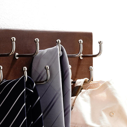 28 Closet, 4.25''Hx16''L Treehouse Belt Organizer Rack, Holds Over Large Belts, Sturdy Metal & Sturdy Wood Storage