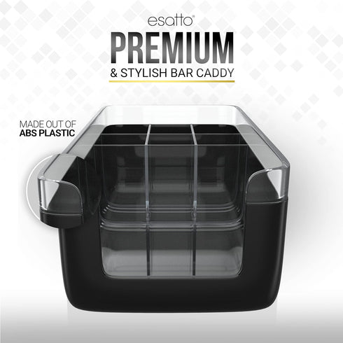 12 12 Esatto Professional Bar Products Premium Bar Caddy (Black), Used to Easily Organize Bar Items and Workspace