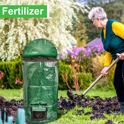 4 34 Ctosree Pieces Compost Bin Bags Large Gallon Reusable Yard Waste Lawn Bags Heavy Duty Garden Composting Garbage