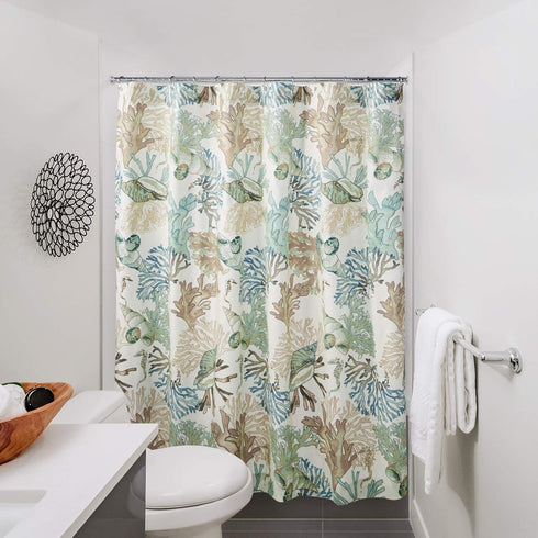 Greenland Home Fashions Fabric Sensations Shower Curtain, Atlantis, 72x72 inches, Stylish Bathroom Decor, Machine