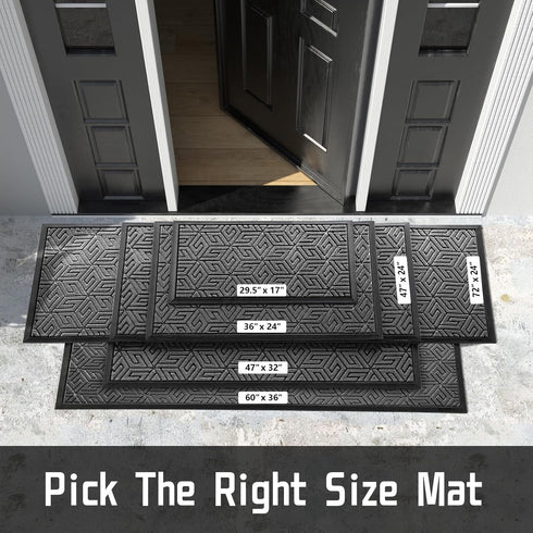 Yimobra Gray Front Door Mat - Indoor Outdoor Doormat, Heavy Duty Non-Slip Dirt Trapping Mats, 17x29.5 Inch