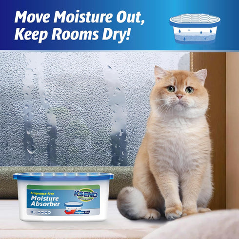 Moisture Absorbers, 12 Pack - Compact Dehumidifier for Closet, Odor Eliminator, 6.4oz (300ml)