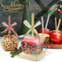32 PCS Bling Candy Apple Bamboo Sticks, Caramel Apple Wooden Pointed Skewers with Rhinestones Diamond Mesh Wrap, Fruit