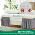 Biscaynebay Wrap Around Bed Skirts for Full & Full XL Beds, 15" Drop, Silver Grey Adjustable Elastic Dust Ruffles