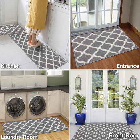 SHACOS Indoor Door Mat 18"x29", Non Slip Rubber Backing Indoor Entrance Rug Washable Absorb Dirt Floor Mats