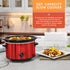 Elite Gourmet MST-275XR# Electric Oval Slow Cooker, 2 Quart, Metallic Red, Dishwasher Safe Glass Lid