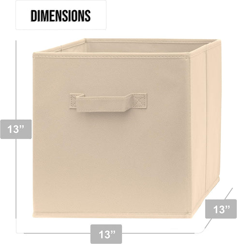 Pomatree 13x13x13 Inch Storage Cubes | 6 Pack | Large Fabric Bins with Dual Handles for Home Organization