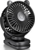 Portable Clip on Fan, Small Desk Fan Battery Operated, 360° Rotation, Cute Design, 3 Speed Mini Table Fan USB