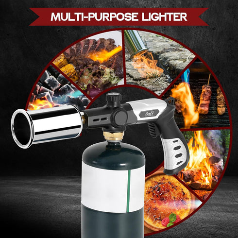 Propane Torch Cooking Torch, Powerful Gas Torch Gun for Camping Kitchen, Charcoal Torch Lighter