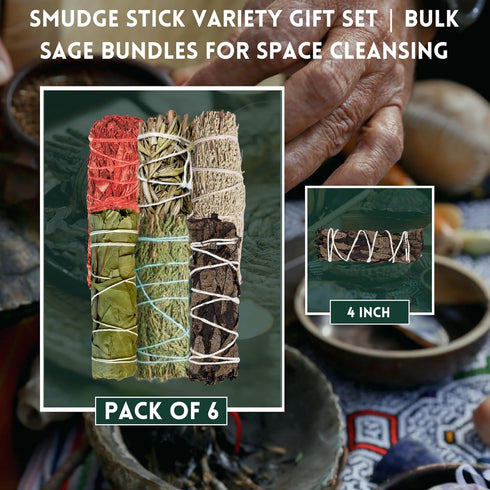 SOUL STICKS Smudge Stick Variety Gift Set - Bulk Sage Bundles for Space Cleansing, Smudging Wand Gift Set (Essential