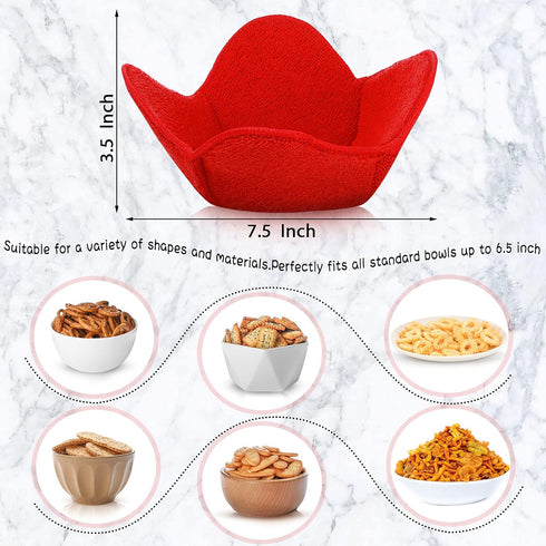 8 Pieces Bowl Holders Microwave Safe Bowl Pot Holder for Hot Soup, Food, Meals (Red, Grey) by Patelai