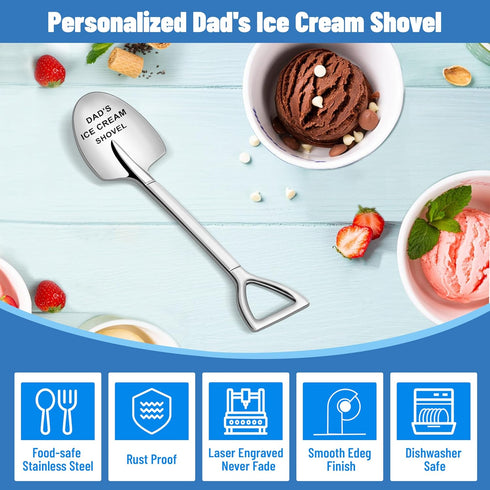 Gifts for Dad - Dad's Ice Cream Shovel, Father Presents, Stainless Steel Ice Cream Shovel for Christmas, Father's Day