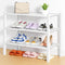 Smiry Shoe Rack, 3 Tier Thick Bamboo Shoe Organizer, Stackable Free Standing