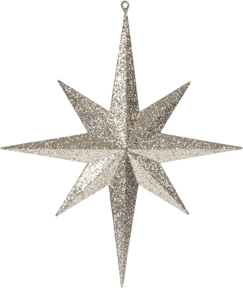 Vickerman 15.75" Rose Gold Iridescent Glitter Bethlehem Star Christmas Ornament
