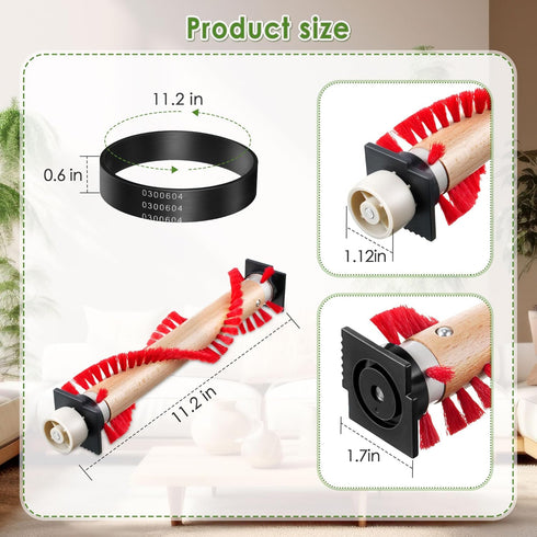 Landhoow 2 Pc Vacuum Roller Brush, 6 Pc Vacuum Belt - Replacement for XL Roller Brush, Compatible with Oreck XL